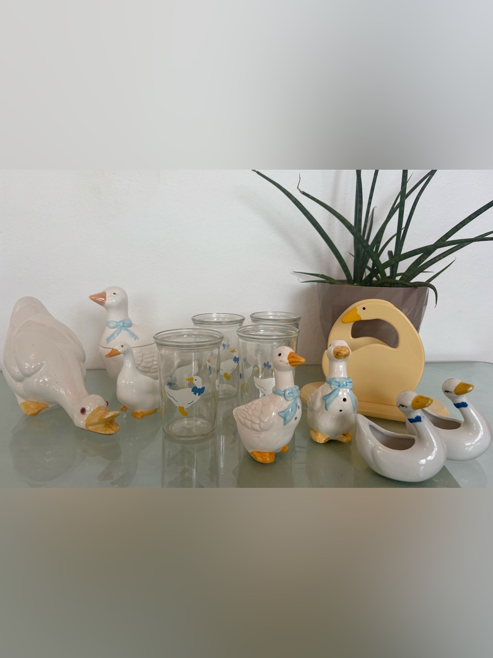 Vintage Cottagecore Grandmacore Goose Themed Mixed Kitchen Decor Lot